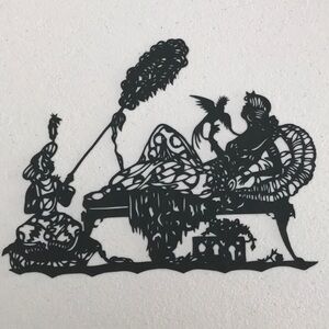 🔥ON SALE🔥Lady with Bird 💖 Handmade PaperCut Silhouette Scherenschn…